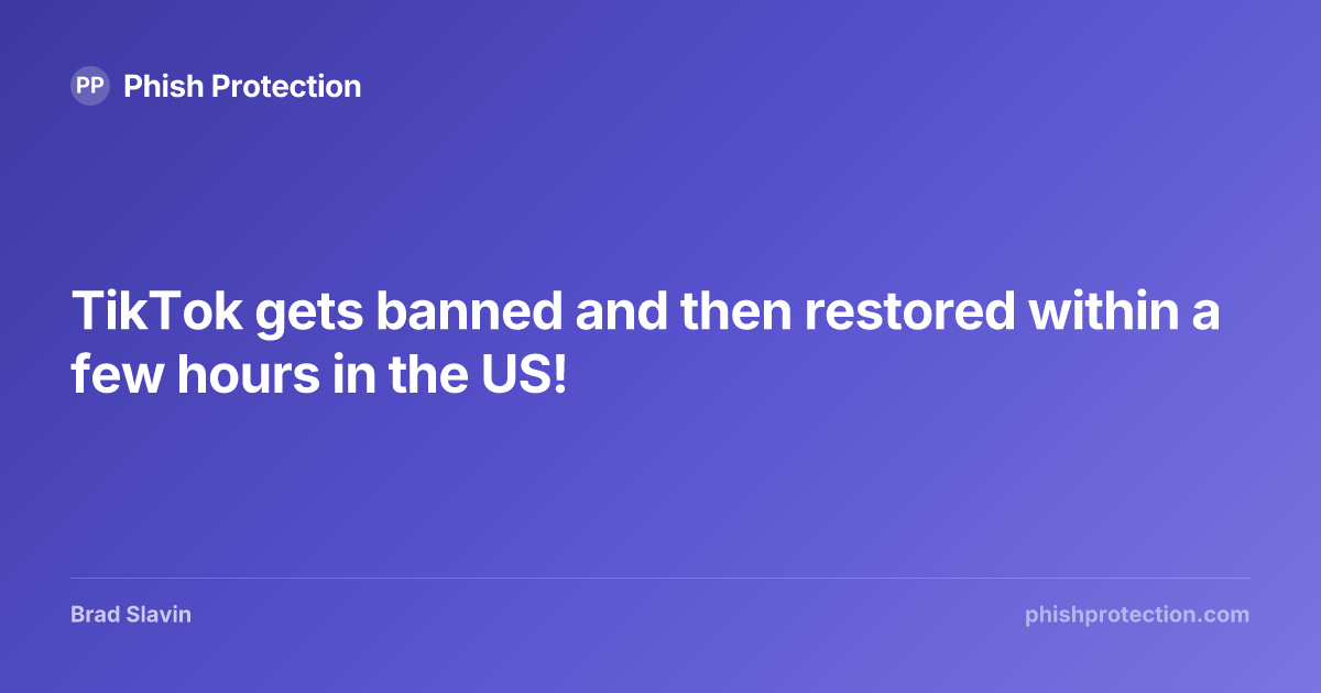 TikTok gets banned and then restored within a few hours in the US ...